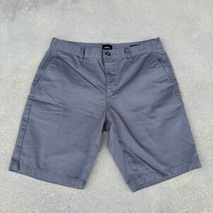 RVCA The Week-End Chino Shorts Mens 34 Gray Flat Front